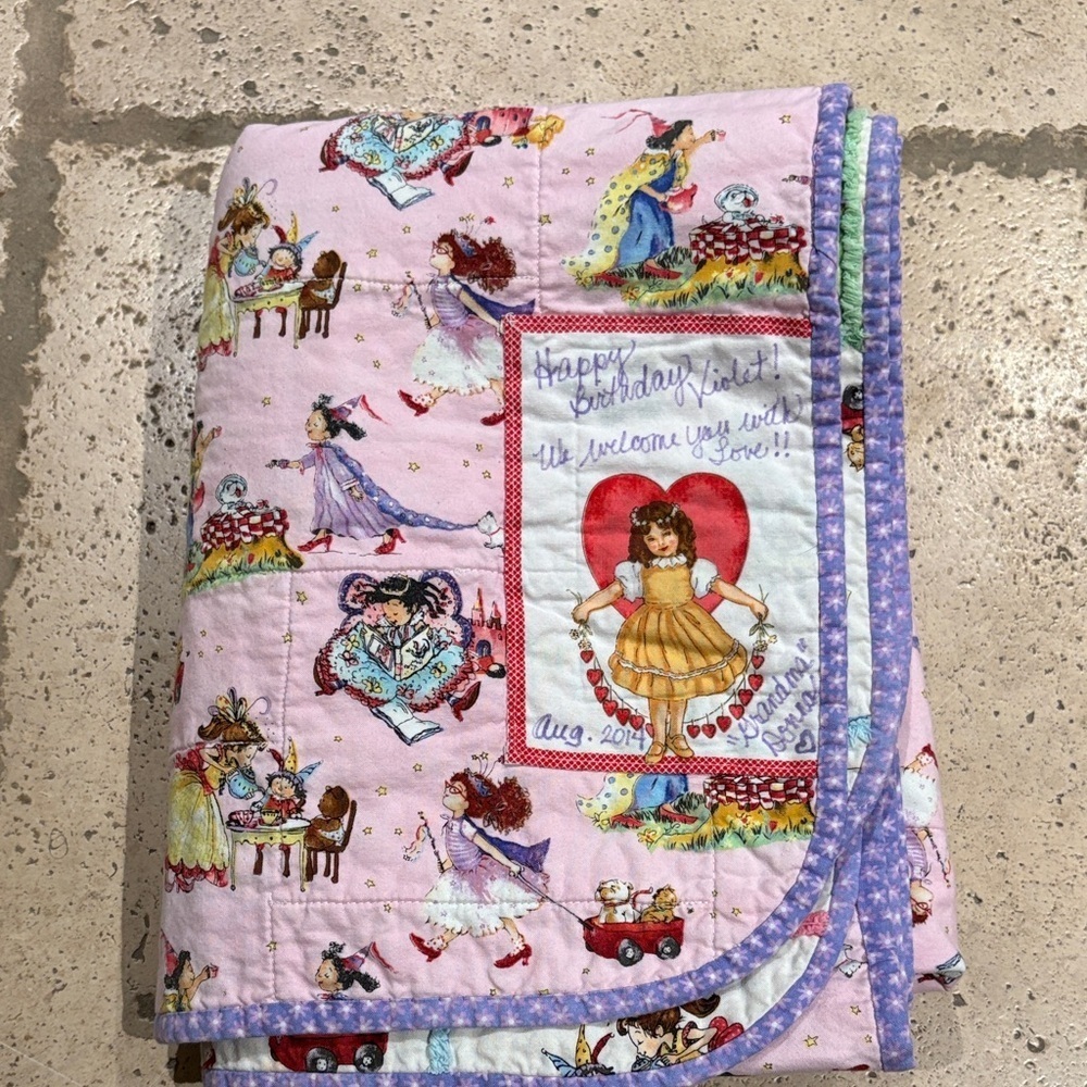 Vintage Jack Dempsey Fabric Colorful Print Handmade Quilt “Personalized” - Picture 10 of 11